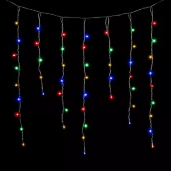 Гирлянда Бахрома 3,2 x 0,9 м Разноцветная 220В, LED, Провод Черный Каучук, IP65 Laitcom LL168-1-2M