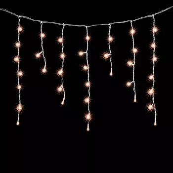 Гирлянда Бахрома 4,9 x 0,5 м Экстра Тепло-Белая 220В, LED, Провод Прозрачный ПВХ, IP54 Laitcom PIL240-10-2EWW