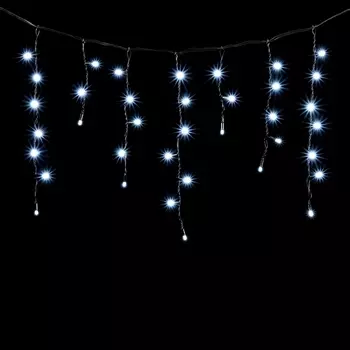 Гирлянда Бахрома с Колпачком 3,1 x 0,5 м Белая 220В, LED, Провод Черный ПВХ, IP65 Laitcom PIL120CAP-11-2W