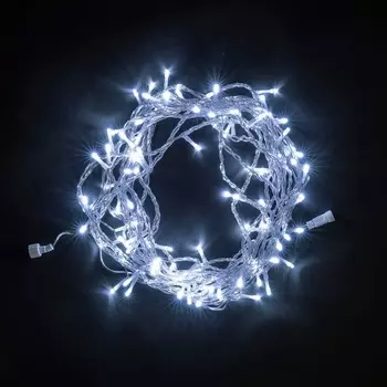 Гирлянда Нить 10м Белая 220В, LED, Провод Прозрачный ПВХ, IP54 Laitcom Нити (на ёлку) PST100-10-2W