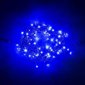 Гирлянда Нить 10м Синяя 24В, LED, Провод Черный ПВХ, IP54 Laitcom Нити (на ёлку) PST100-11-1B