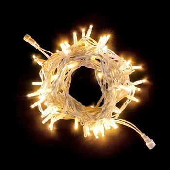 Гирлянда Нить 10м Тепло-Белая 220В, LED, Провод Белый Каучук, IP65 Laitcom Нити (на ёлку) LL75-8-2WW