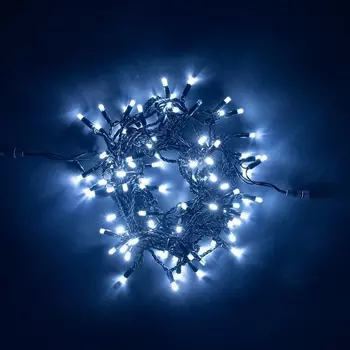 Гирлянда Нить с Колпачком 10м Белая 24В, LED, Провод Черный ПВХ, IP65 Laitcom Нити (на ёлку) PST100CAP-11-1W