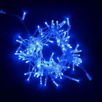Гирлянда Нить с Колпачком 10м Синяя 24В, LED, Провод Прозрачный ПВХ, IP65 Laitcom Нити (на ёлку) PST100CAP-10-1B