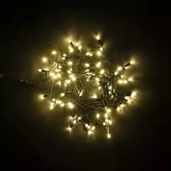 Гирлянда Нить с Колпачком 10м Тепло-Белая Мерцанием Каждого Диода 24В, LED, Провод Черный ПВХ, IP65 Laitcom Нити (на ёлку) PST100ABLCAP-11-1WW