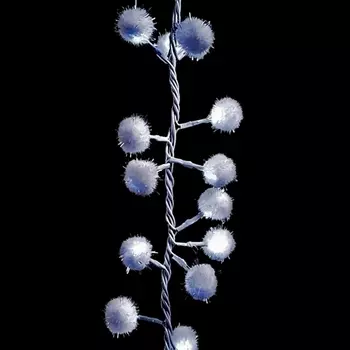 Гирлянда Снежные Шарики 2м Белая 24В, 128LED, Провод Белый ПВХ, IP20 Laitcom Декор PSH128-80-1W