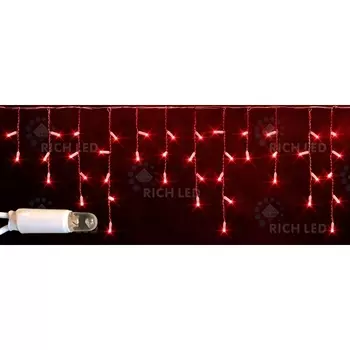 Гирлянда светодиодная Бахрома красная 220B, LED, провод черный, IP65 Rich LED RL-i3*0.5-CB/R