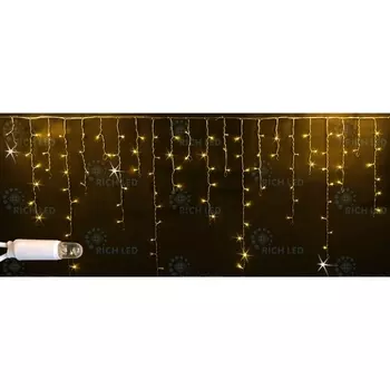 Гирлянда светодиодная Бахрома желтая с мерцанием 220B, LED, провод белый, IP65 Rich LED RL-i3*0.9F-CW/Y