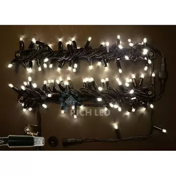 Гирлянда светодиодная белая постоянного свечения 220B, LED, провод черный, IP65 Rich LED RL-S10C-220V-CB/WW