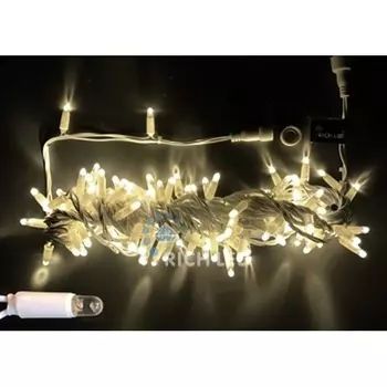 Гирлянда светодиодная белая постоянного свечения 24B, LED, провод черный, IP65 Rich LED RL-S10C-24V-CB/WW