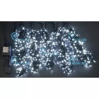 Гирлянда светодиодная белая постоянного свечения 24B, LED, провод черный, IP54 Rich LED RL-S5*20-B/W