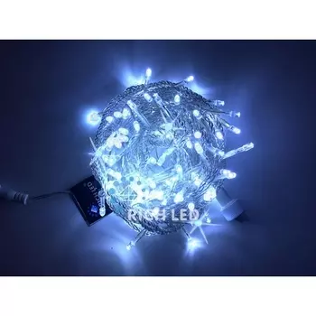 Гирлянда светодиодная белая с мерцанием 24B, LED, провод прозрачный, IP54 Rich LED RL-S10CF-24V-T/W