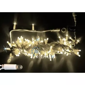 Гирлянда светодиодная белая с мерцанием 24B, LED, провод прозрачный, IP65 Rich LED RL-S10CF-24V-CT/WW