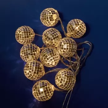 Гирлянда светодиодная Диско. на батарейках 3AA не в-к. 1.8м. светодиодов. ULD-S1800-010/STB/3AA WARM IP20 DISCOBALLS Uniel ULD WHITE