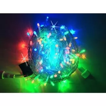 Гирлянда светодиодная фиолетовая с мерцанием 24B, LED, провод прозрачный, IP54 Rich LED RL-S10CF-24V-T/V