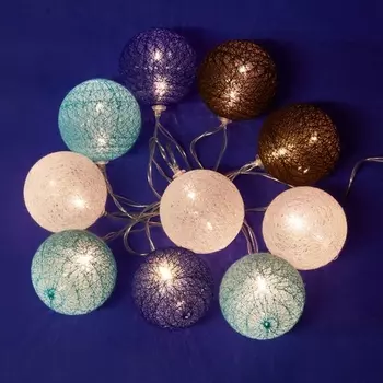 Гирлянда светодиодная Клубки-3 на батарейках 2AA не в-к. 1.35м. светодиодов. ULD-S0135-010/STB/2AA WARM IP20 TANGLES-2 Uniel ULD WHITE