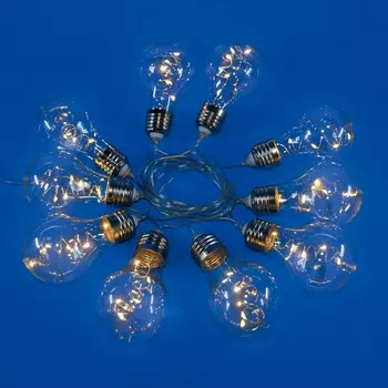 Гирлянда светодиодная Лампочки ретро-1. на батарейках 3AA не в-к. 1.8м. светодиодов. ULD-S1800-050/STB/3AA WARM IP20 BULBS-1 Uniel ULD WHITE RETRO