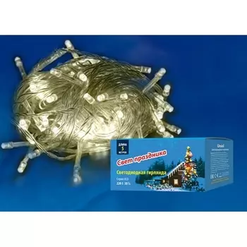 Гирлянда светодиодная ULD-S0500-050/DTA WARM IP20 Uniel WHITE