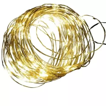 Гирлянда светодиодная ULD-S1000-100/SCB/3AA WARM IP20 Uniel WHITE DEW