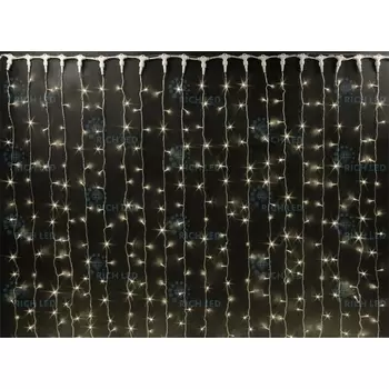 Гирлянда светодиодная Занавес белая 220B, LED, провод белый, IP65 Rich LED RL-C2*6-CW/WW