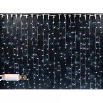 Гирлянда светодиодная Занавес белая 220B, LED, провод прозрачный, IP65 Rich LED RL-C2*2-CT/W