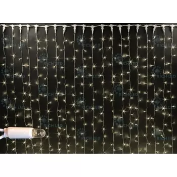 Гирлянда светодиодная Занавес белая 220B, LED, провод прозрачный, IP65 Rich LED RL-C2*2-CT/WW