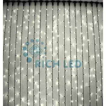 Гирлянда светодиодная Занавес белая с мерцанием 220B, LED, провод белый, IP65 Rich LED RL-CS2*1.5F-CW/WW