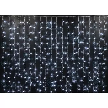 Гирлянда светодиодная Занавес белая с мерцанием 220B, LED, провод белый, IP65 Rich LED RL-CS2*1.5F-CW/W