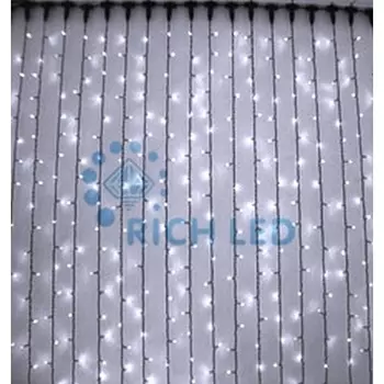 Гирлянда светодиодная Занавес белая с мерцанием 220B, LED, провод белый, IP65 Rich LED RL-C2*2F-CW/W