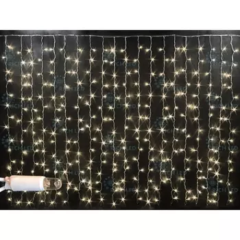 Гирлянда светодиодная Занавес белая с мерцанием 220B, LED, провод прозрачный, IP65 Rich LED RL-CS2*1.5F-CT/WW