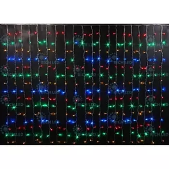 Гирлянда светодиодная Занавес разноцветная 220B, LED, провод белый, IP65 Rich LED RL-CS2*1.5-CW/M