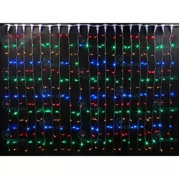 Гирлянда светодиодная Занавес разноцветная с мерцанием 220B, LED, провод белый, IP65 Rich LED RL-C2*3F-CW/M