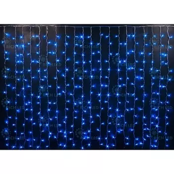 Гирлянда светодиодная Занавес синяя с мерцанием 220B, LED, провод прозрачный, IP54 Rich LED RL-CS2*1.5F-T/B