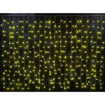Гирлянда светодиодная Занавес желтая 220B, LED, провод черный, IP65 Rich LED RL-CS2*1.5-CB/Y