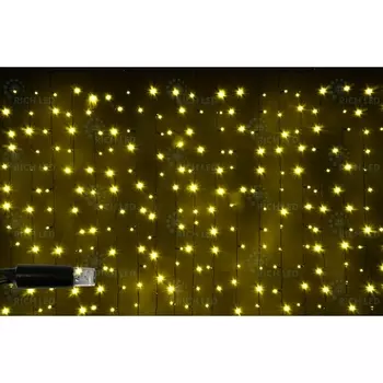 Гирлянда светодиодная Занавес желтая 220B, LED, провод прозрачный, IP65 Rich LED RL-CS2*1.5-CT/Y