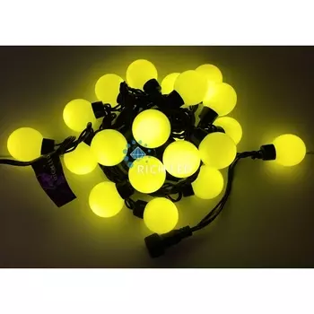 Гирлянда светодиодная желтая постоянного свечения 220B, LED, провод черный, IP65 Rich LED RL-S5-20C-40B-B/Y
