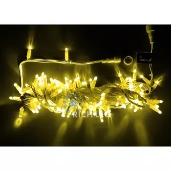 Гирлянда светодиодная желтая постоянного свечения 24B, LED, провод белый, IP65 Rich LED RL-S10C-24V-CW/Y