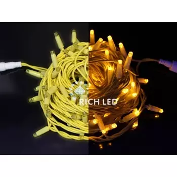 Гирлянда светодиодная желтая постоянного свечения 24B, LED, провод желтый, IP65 Rich LED RL-S10C-24V-RY/Y