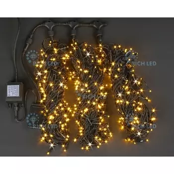 Гирлянда светодиодная желтая с мерцанием 24B, LED, провод черный, IP54 Rich LED RL-S3*20F-B/Y