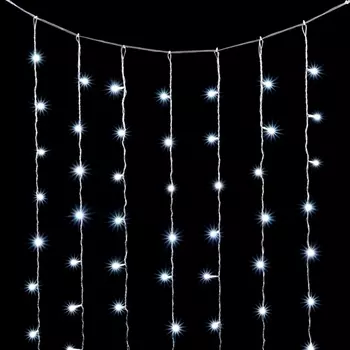 Гирлянда Занавес Облегченный x м Белый с Мерцанием Белого Диода, LED, Провод Прозрачный ПВХ, IP54 Laitcom Занавесы PCL400NOTBLW-10-2W