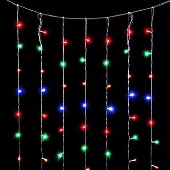 Гирлянда Занавес Облегченный x м Разноцветный 220В, LED, Провод Прозрачный ПВХ, IP54 Laitcom Занавесы PCL400NOT-10-2M