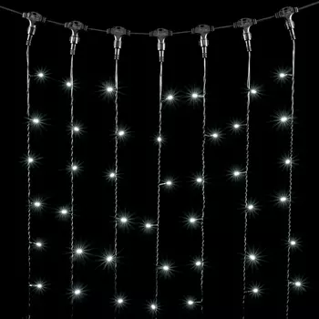 Гирлянда Занавес x 3 м Белый 220В, LED, Провод Черный ПВХ, IP54 Laitcom Занавесы PCL602-11-2W