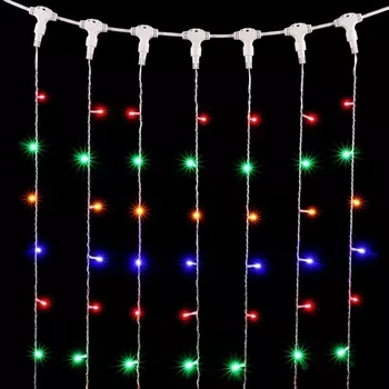 Гирлянда Занавес x 3 м Разноцветный 220В, LED, Провод Прозрачный ПВХ, IP54 Laitcom Занавесы PCL602-10-2M
