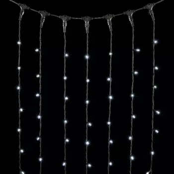 Гирлянда Занавес x м Белый 220В, LED, Провод Черный Каучук, IP65 Laitcom Занавесы LL402-1-2W