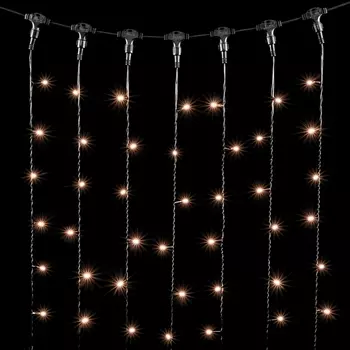 Гирлянда Занавес x м Экстра Тепло-Белый 220В, LED, Провод Черный ПВХ, IP54 Laitcom Занавесы PCL402-11-2EWW