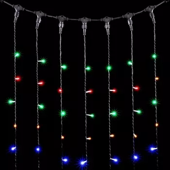 Гирлянда Занавес x м Разноцветный 220В, LED, Провод Черный ПВХ, IP54 Laitcom Занавесы PCL402-11-2M