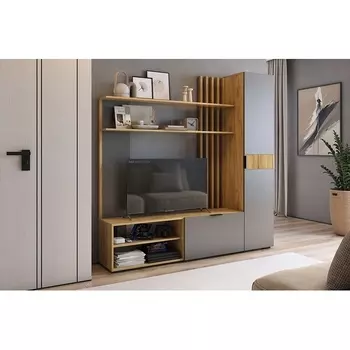 Гостиная Бери К1, цвет дуб крафт золотой/графит Mebelson (арт.ГК01Бери.2564)