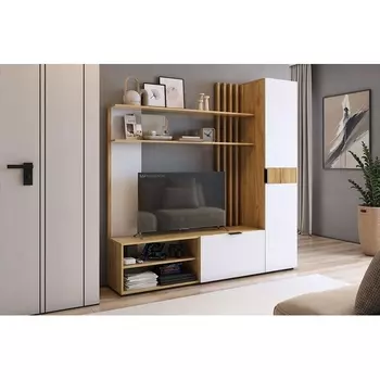 Гостиная Бери К1, цвет дуб крафт золотой/белое дерево Mebelson (арт.ГК01Бери.2563)