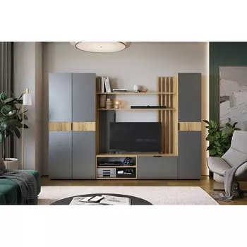 Гостиная Бери К2, цвет дуб крафт золотой/графит Mebelson (арт.ГК02Бери.2564)