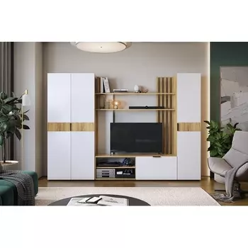 Гостиная Бери К2, цвет дуб крафт золотой/белое дерево Mebelson (арт.ГК02Бери.2563)